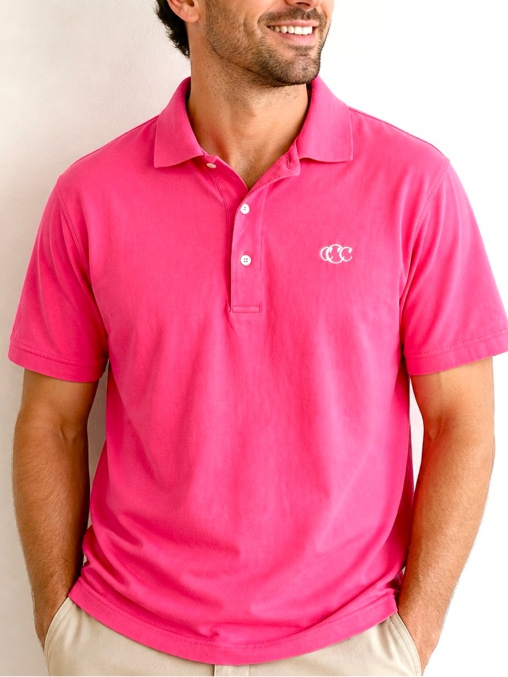 Peter Millar Summer Comfort Polo Shirt Mens Pink Short Sleeve Golf Size L